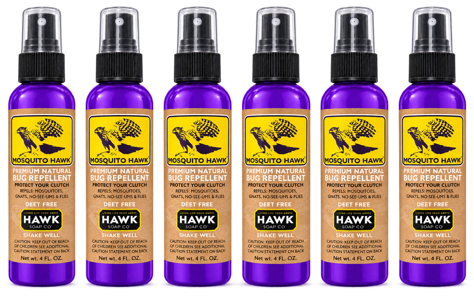 Mosquito Hawk® Premium Natural Bug Repellent – 6 Pack, 8 oz. Bottles