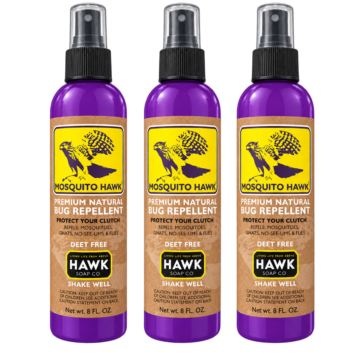 Mosquito Hawk® Premium Natural Bug Repellent – 3 Pack, 8 oz. Bottles