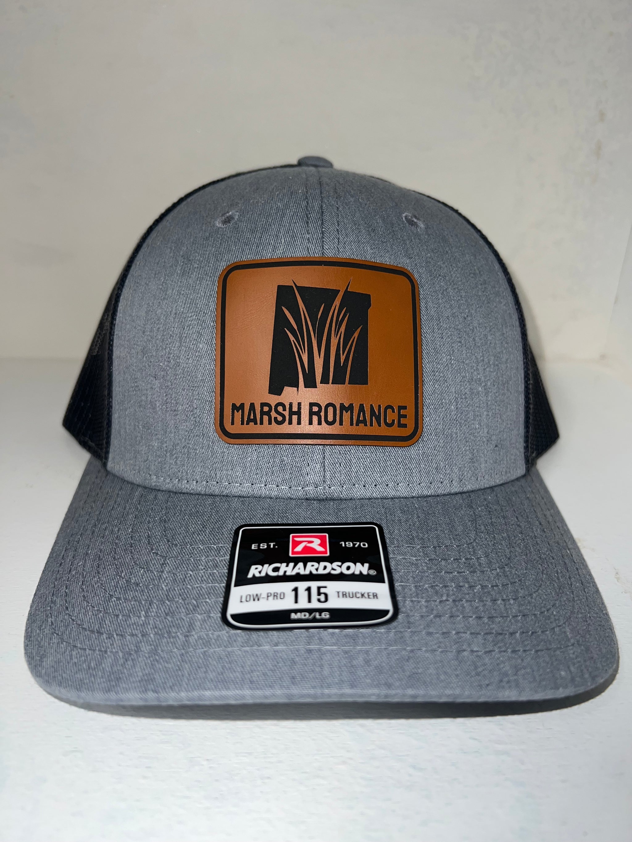 MARSH ROMANCE LEATHER PATCH HAT HEATHER GREY/BLACK