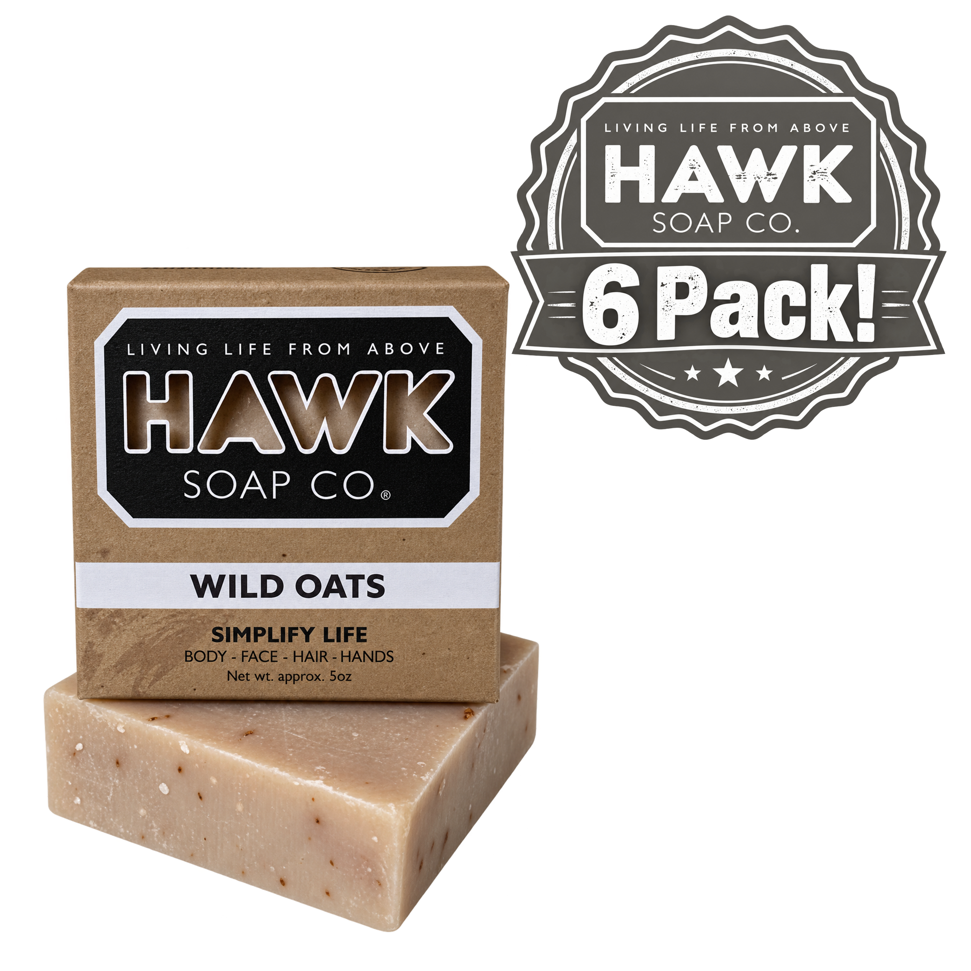 Wild Oats Soap – 6 Pack, 5 oz. Honey & Oat Exfoliating Bars