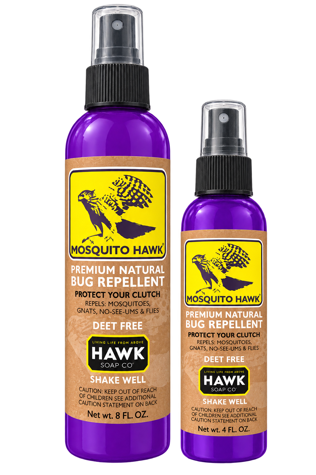 Mosquito Hawk® Premium Natural Bug Repellent – 8 oz. + 4 oz. Bundle