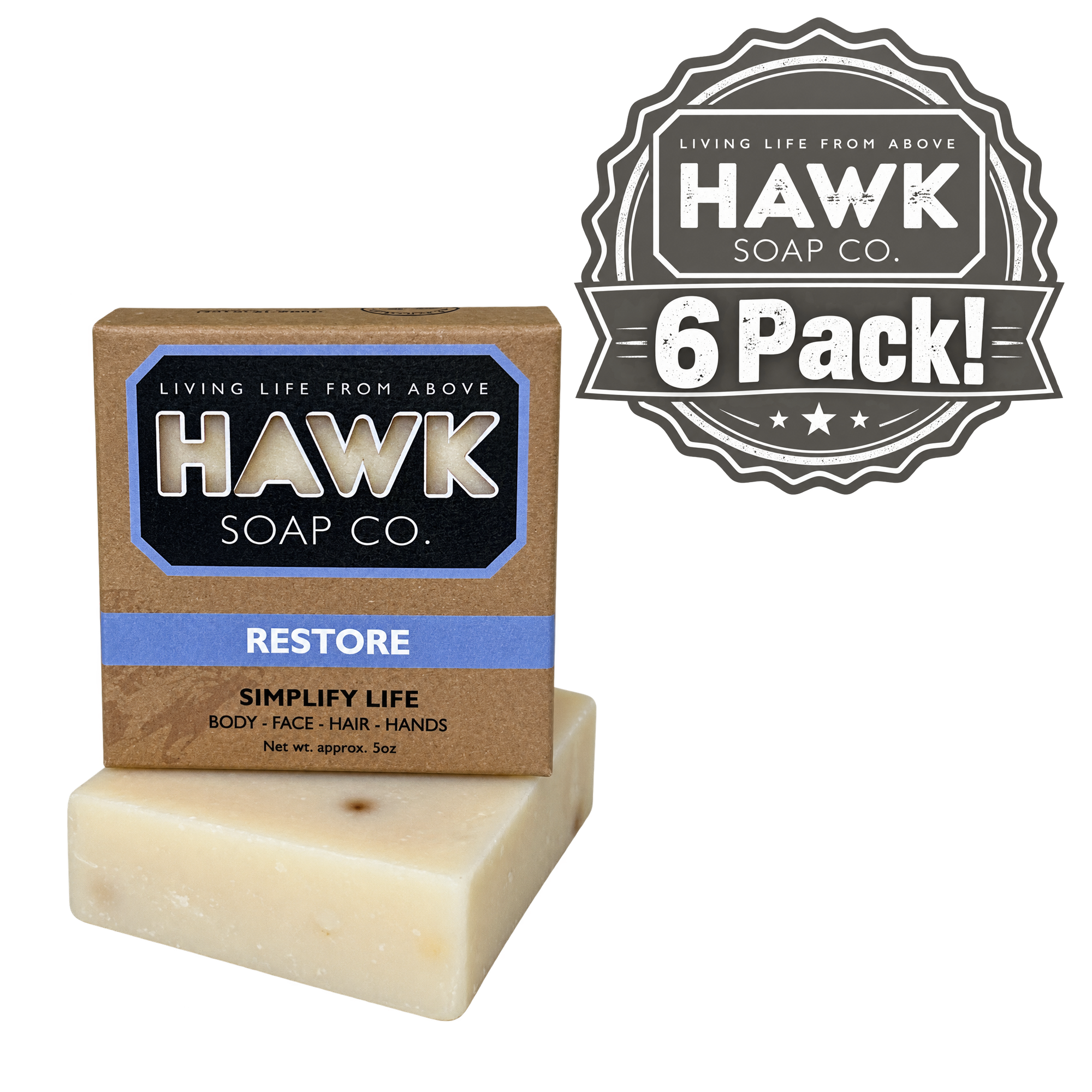 Restore Soap – 6 Pack, 5 oz. Lavender & Patchouli Evening Bars